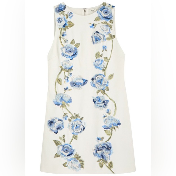 Alice and Olivia Clyde Embroidered  Floral Embellished Mini Dress - Picture 16 of 16